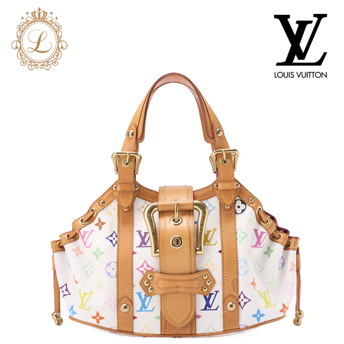 Louis Vuitton Handbag Teda PM Monogram Multicolor Canvas White Gold-Tone Hardware Pre-Owned - Vintage La Charme
