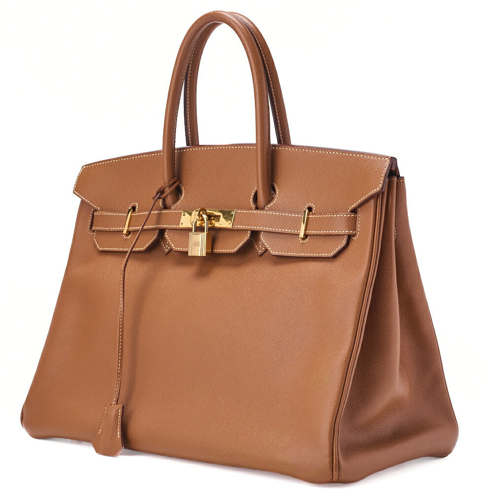 HERMES Birkin 35 Handbag Kushbel Gold Gold-Tone Hardware Pre-Owned - Vintage La Charme
