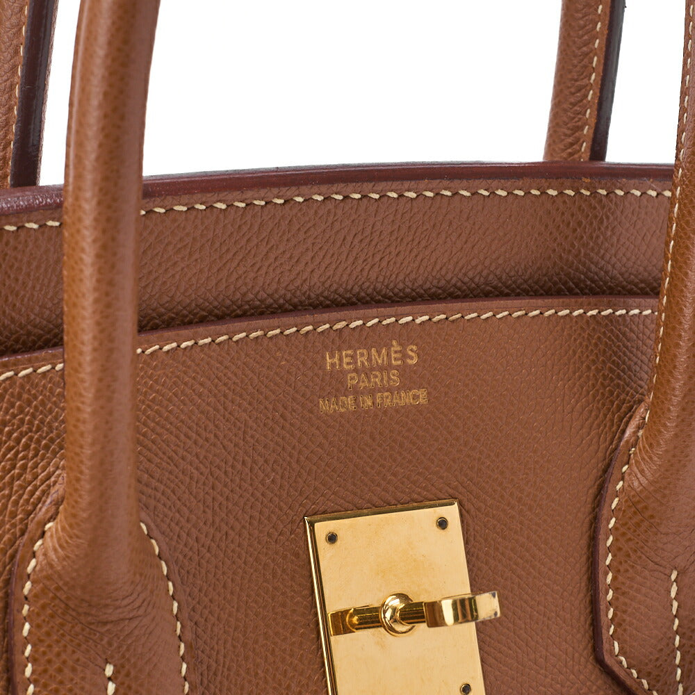 HERMES Birkin 35 Handbag Kushbel Gold Gold-Tone Hardware Pre-Owned - Vintage La Charme