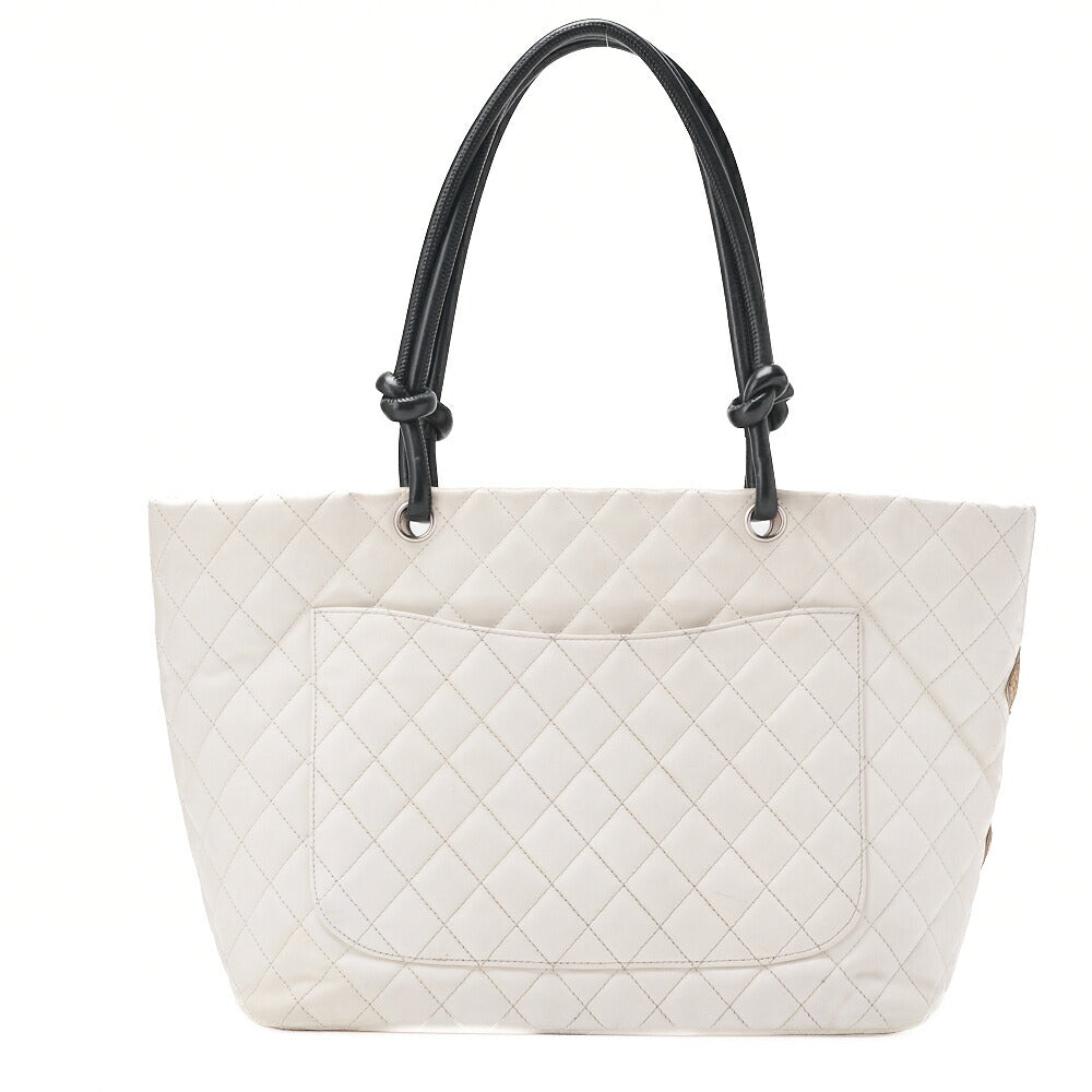 CHANEL Tote Bag Matelasse Calfskin Python White Silver-Tone Hardware Pre-Owned - Vintage La Charme