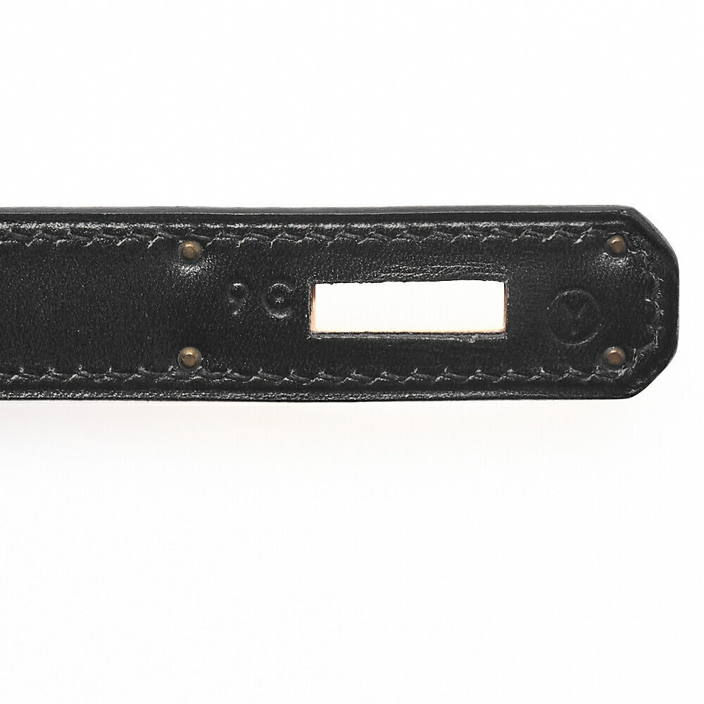 HERMES Kelly 32 Handbag Box Calf Black Gold-Tone Hardware Pre-Owned - Vintage La Charme