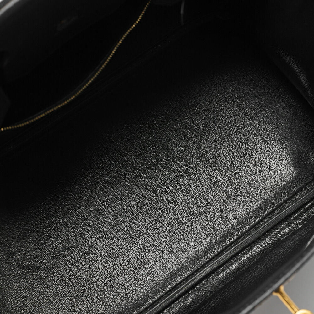 HERMES Birkin 35 Handbag Ardennes Leather Black Gold-Tone Hardware Pre-Owned - Vintage La Charme