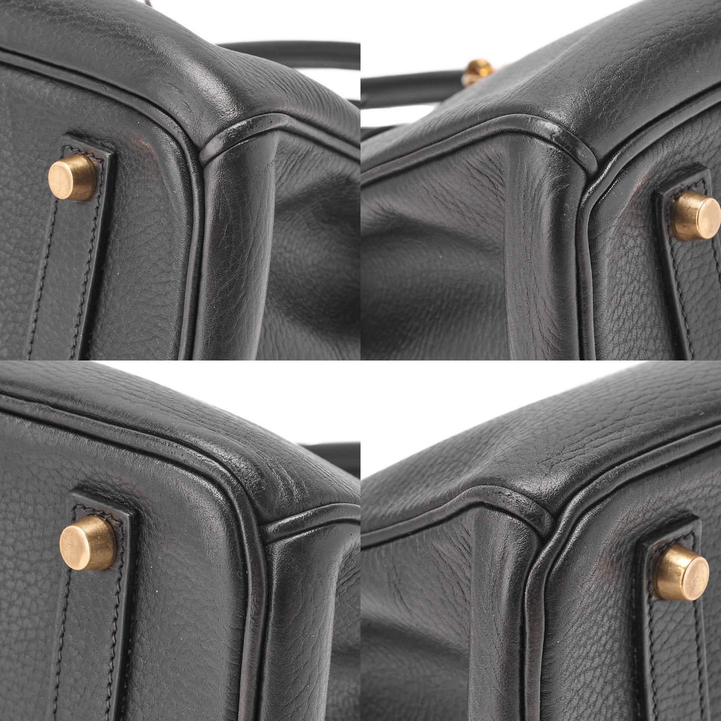 HERMES Birkin 35 Handbag Ardennes Leather Black Gold-Tone Hardware Pre-Owned - Vintage La Charme