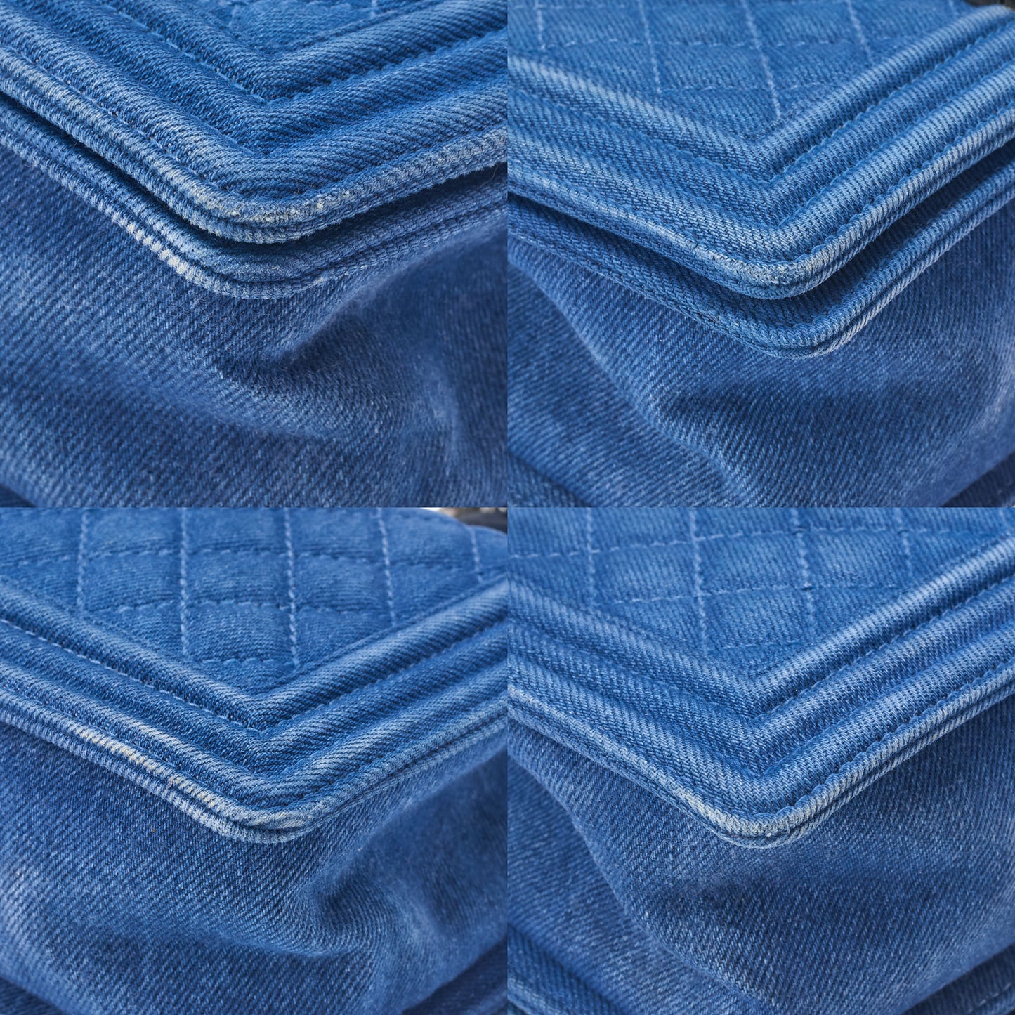 CHANEL Shoulder Bag, Boy Chanel, Matelasse, Denim, Blue, Silver-Tone Hardware, Pre-Owned - Vintage La Charme