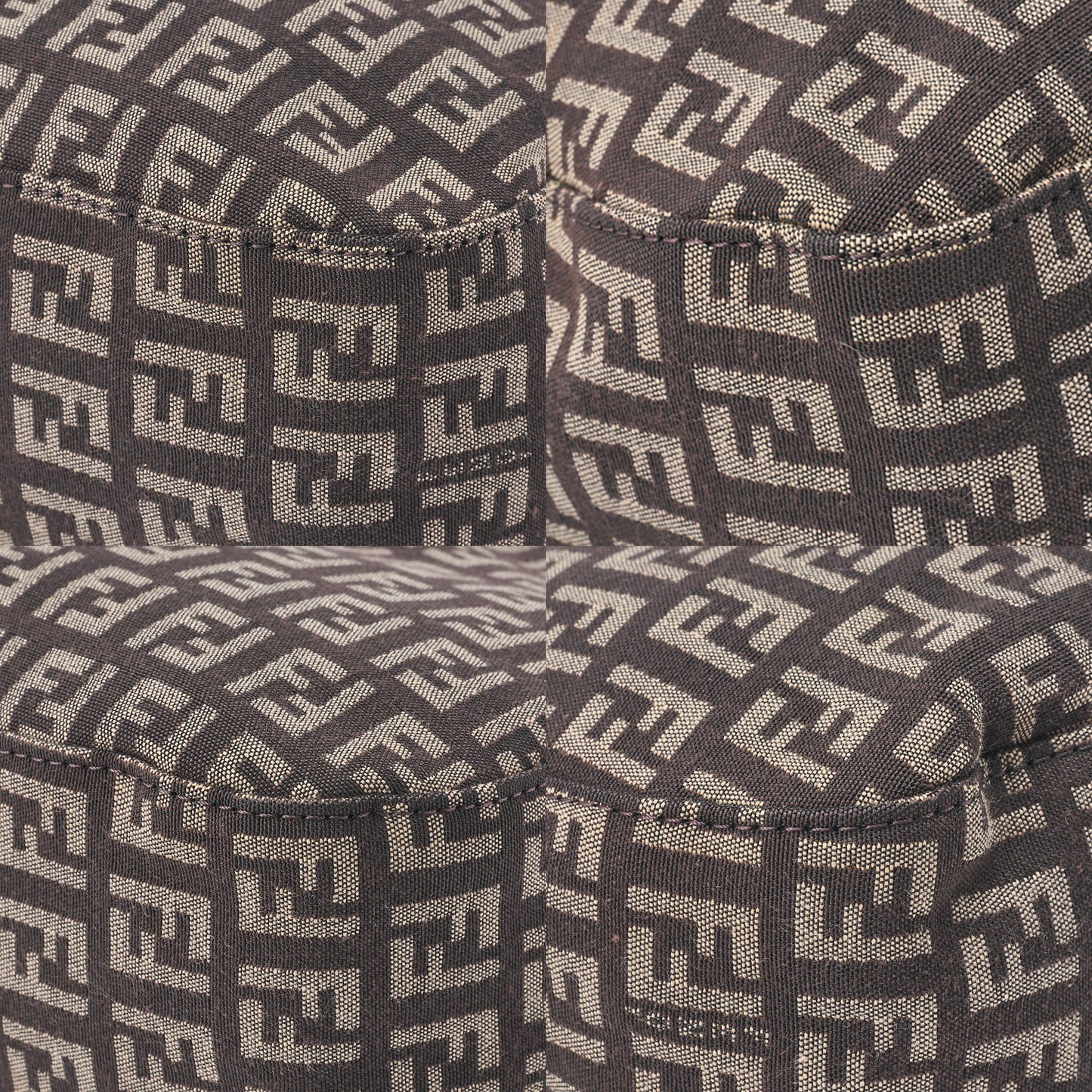 Fendi One Shoulder Bag, Zucchino Canvas, Leather, Brown, Silver-Tone Hardware, Pre-Owned - Vintage La Charme