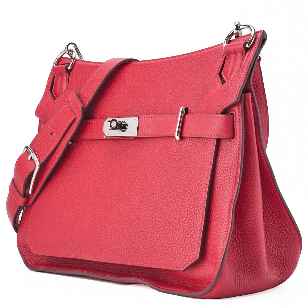 HERMES Shoulder Bag Gypsiere 34, Tryon Clemence, Rouge Casaque, Silver-Tone Hardware, Pre-Owned - Vintage La Charme