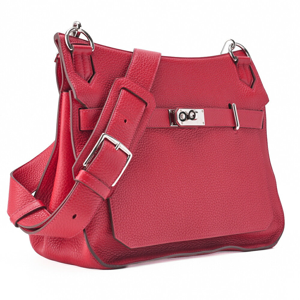 HERMES Shoulder Bag Gypsiere 34, Tryon Clemence, Rouge Casaque, Silver-Tone Hardware, Pre-Owned - Vintage La Charme