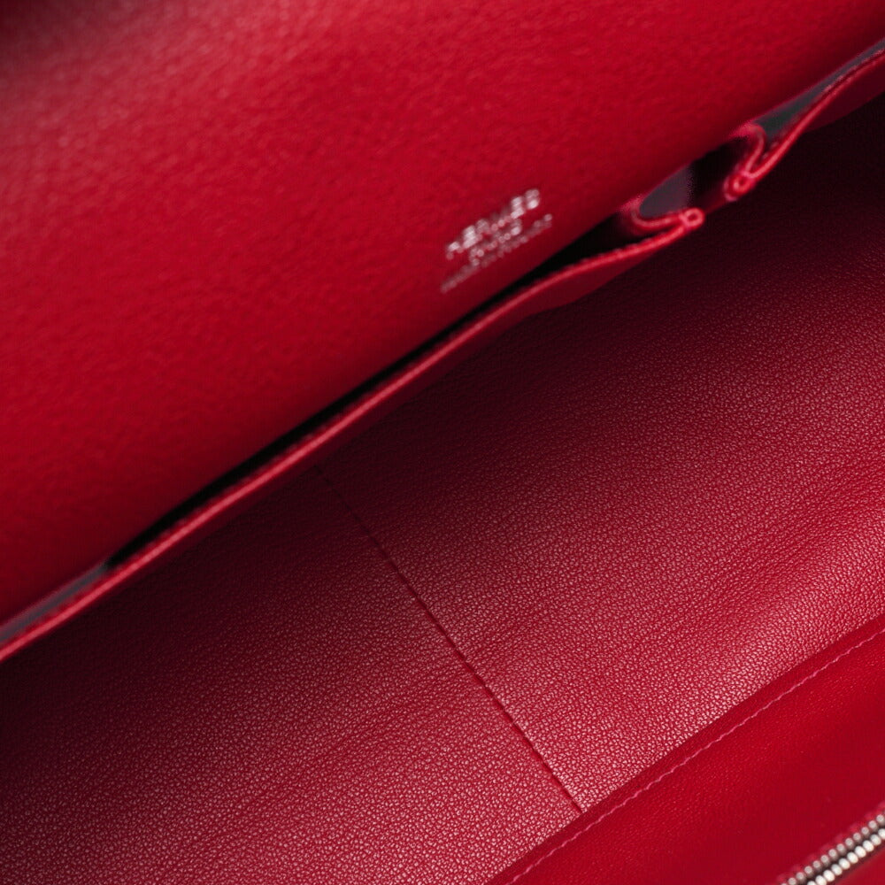 HERMES Shoulder Bag Gypsiere 34, Tryon Clemence, Rouge Casaque, Silver-Tone Hardware, Pre-Owned - Vintage La Charme