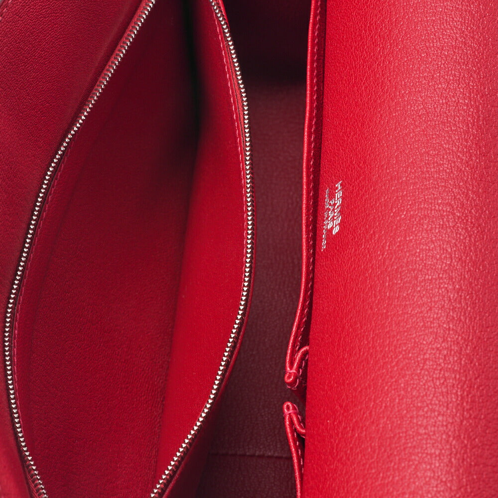 HERMES Shoulder Bag Gypsiere 34, Tryon Clemence, Rouge Casaque, Silver-Tone Hardware, Pre-Owned - Vintage La Charme