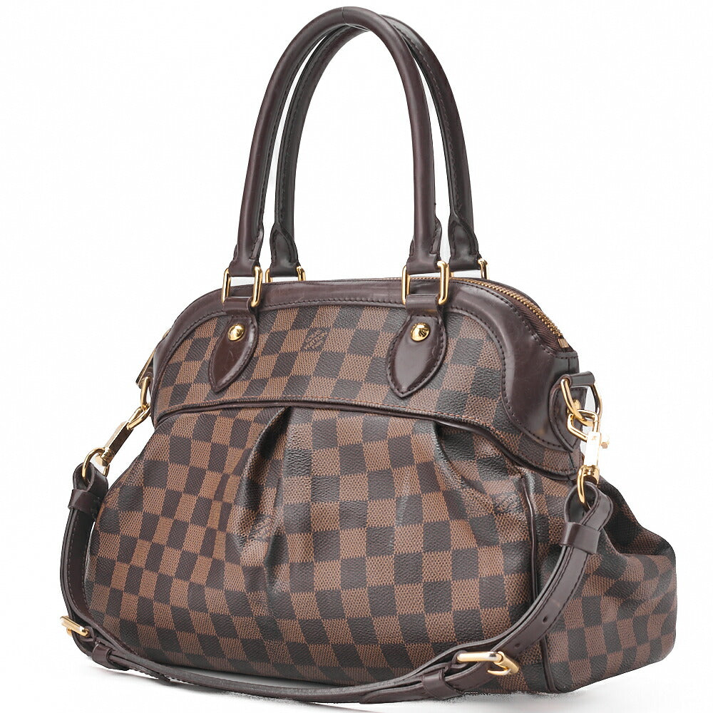 Louis Vuitton Tote Bag, Damier Trevi PM, Canvas, Brown, Gold-Tone Hardware, Pre-Owned - Vintage La Charme
