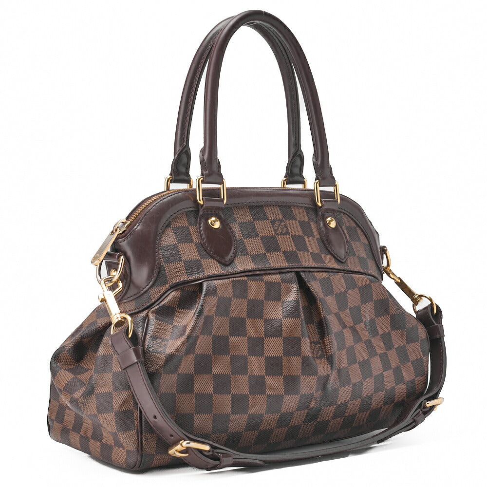 Louis Vuitton Tote Bag, Damier Trevi PM, Canvas, Brown, Gold-Tone Hardware, Pre-Owned - Vintage La Charme
