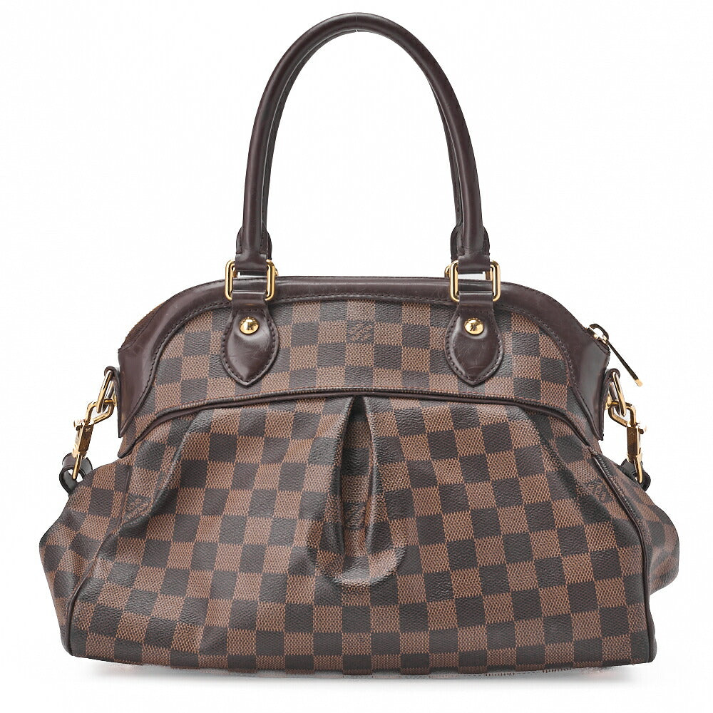 Louis Vuitton Tote Bag, Damier Trevi PM, Canvas, Brown, Gold-Tone Hardware, Pre-Owned - Vintage La Charme