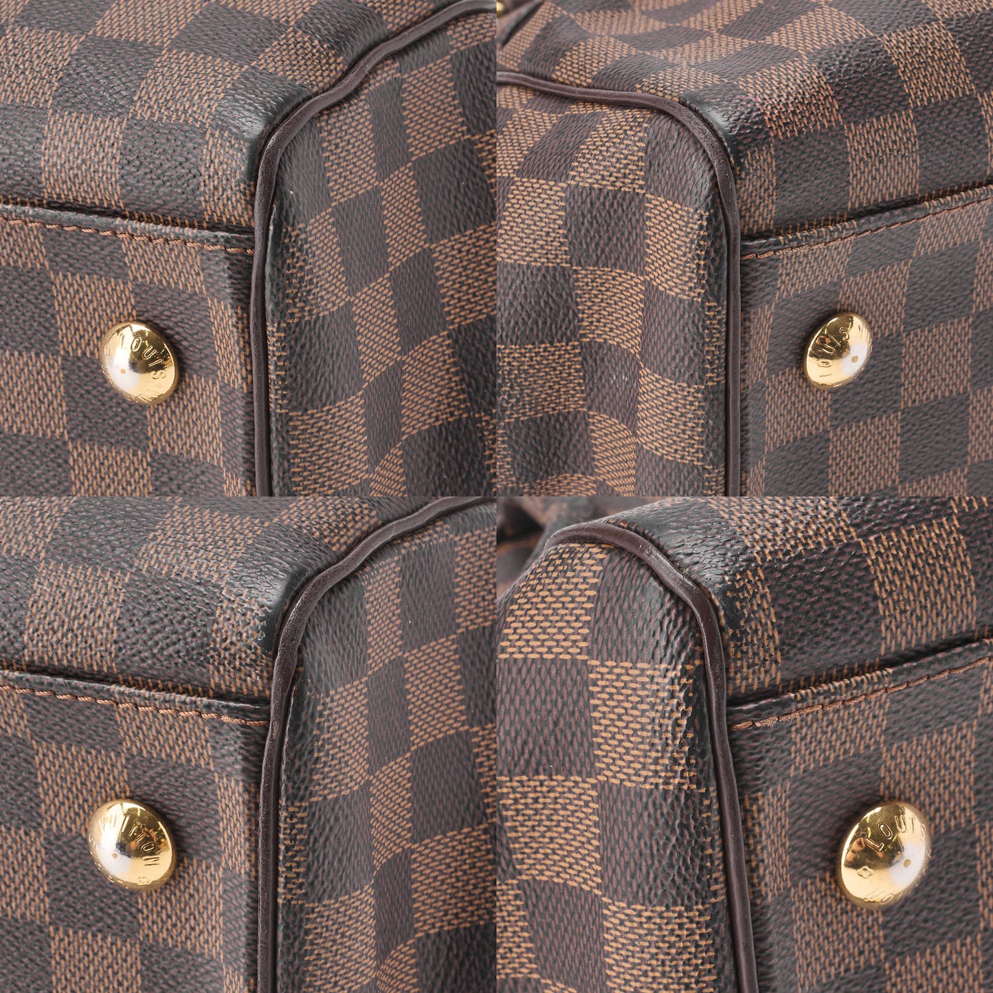 Louis Vuitton Tote Bag, Damier Trevi PM, Canvas, Brown, Gold-Tone Hardware, Pre-Owned - Vintage La Charme