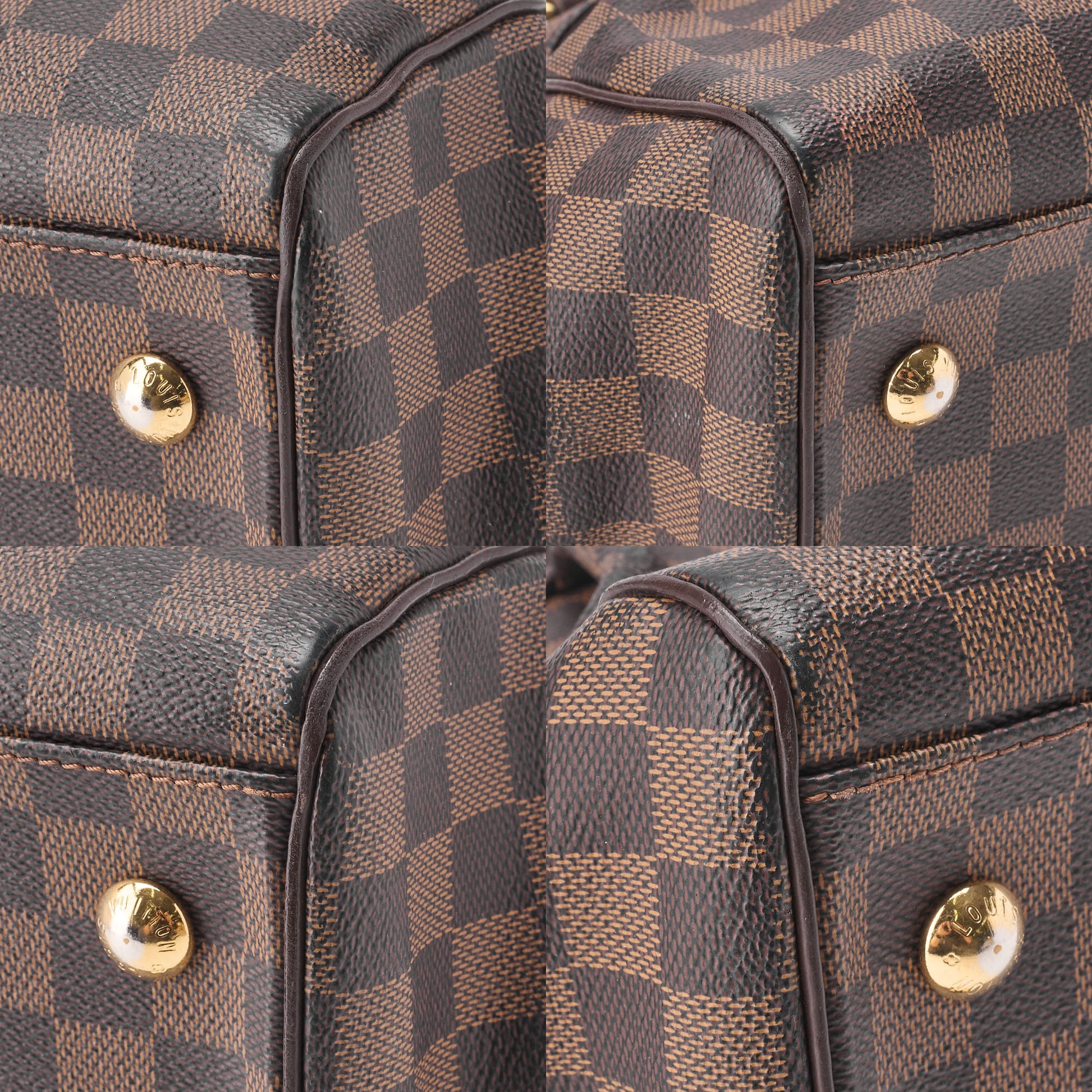 Louis Vuitton Tote Bag, Damier Trevi PM, Canvas, Brown, Gold-Tone Hardware, Pre-Owned - Vintage La Charme