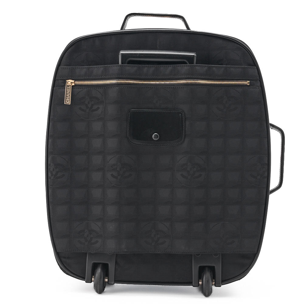 CHANEL Travel Suitcase Canvas Black Gold-Tone Hardware Pre-Owned - Vintage La Charme