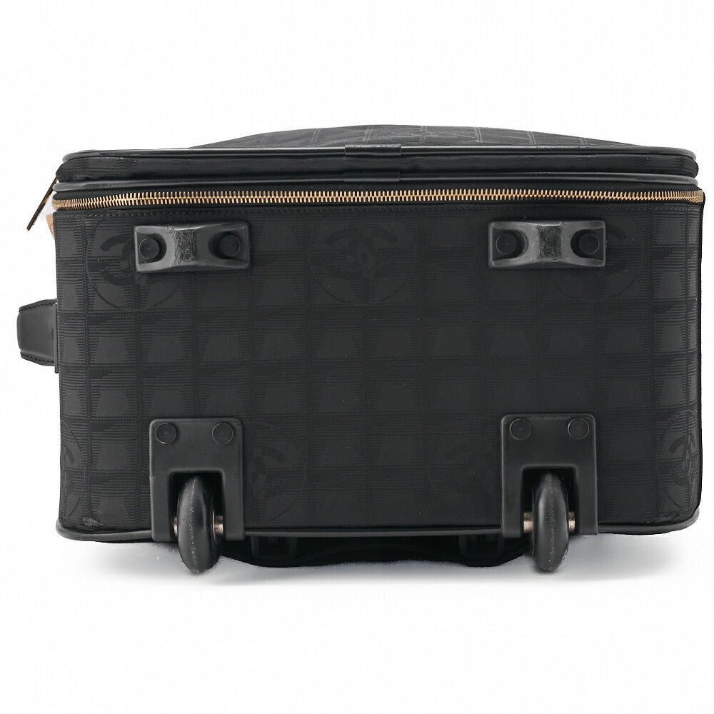 CHANEL Travel Suitcase Canvas Black Gold-Tone Hardware Pre-Owned - Vintage La Charme