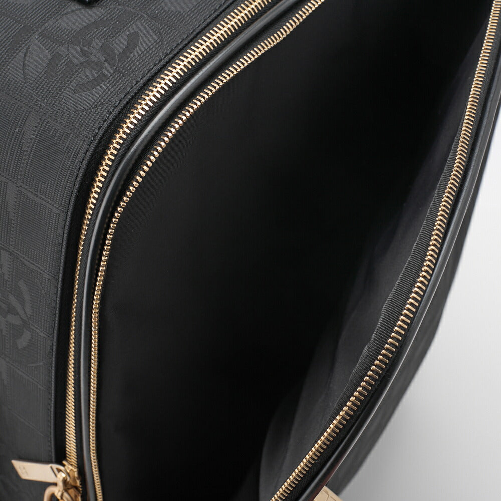 CHANEL Travel Suitcase Canvas Black Gold-Tone Hardware Pre-Owned - Vintage La Charme