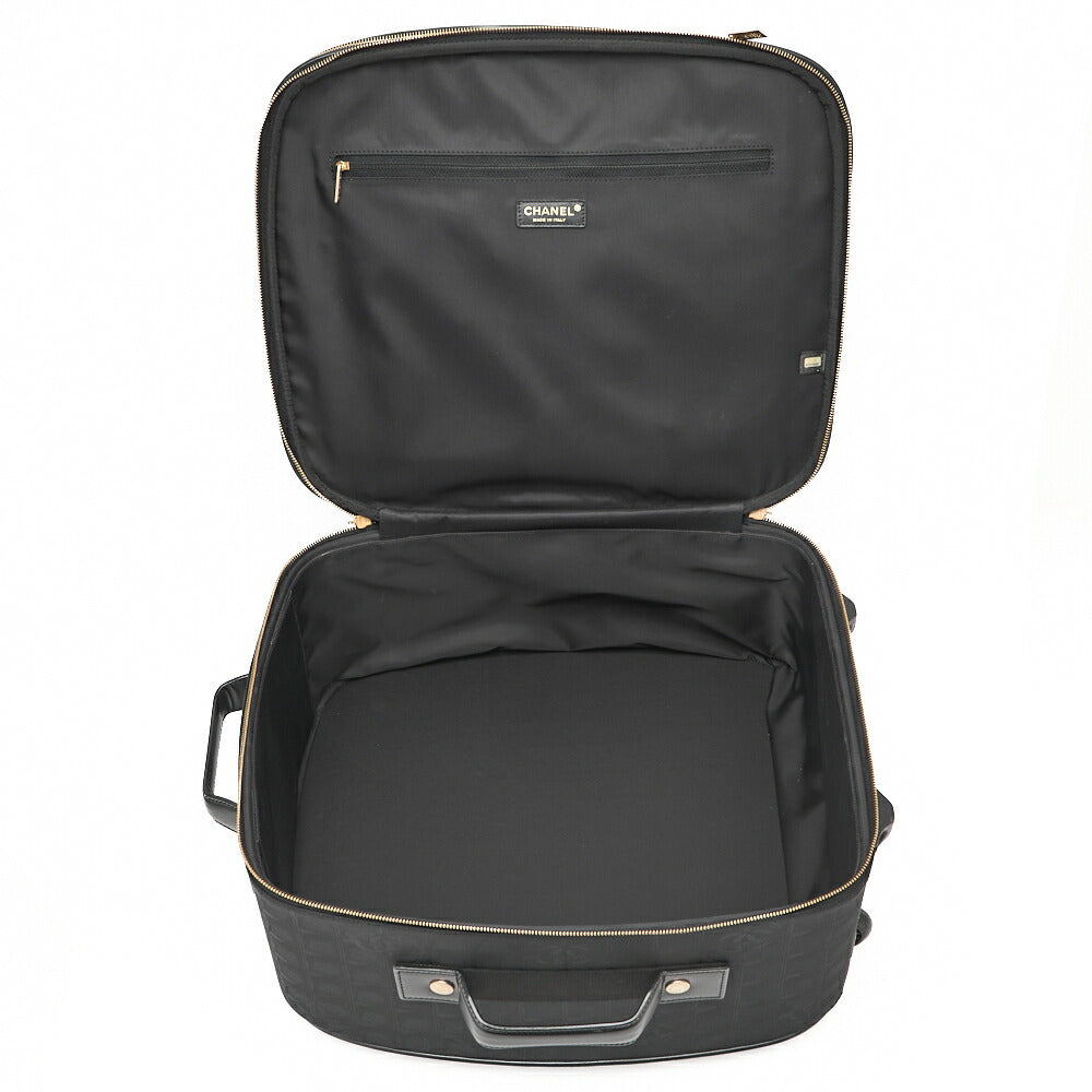 CHANEL Travel Suitcase Canvas Black Gold-Tone Hardware Pre-Owned - Vintage La Charme