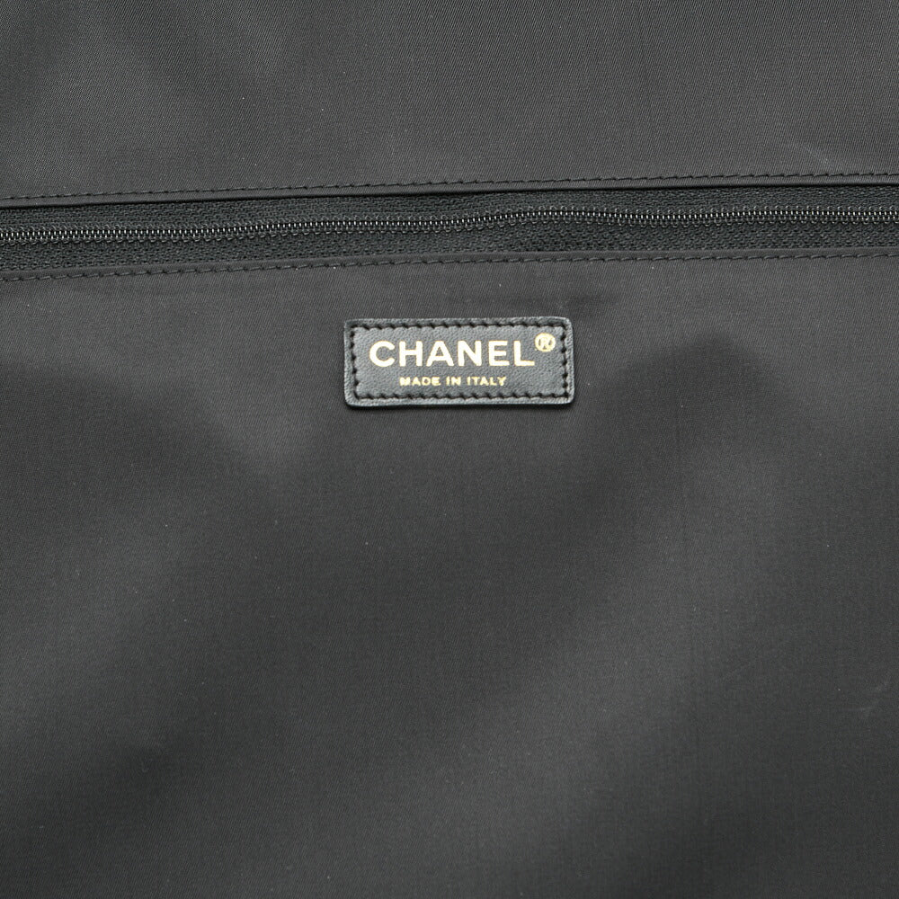 CHANEL Travel Suitcase Canvas Black Gold-Tone Hardware Pre-Owned - Vintage La Charme