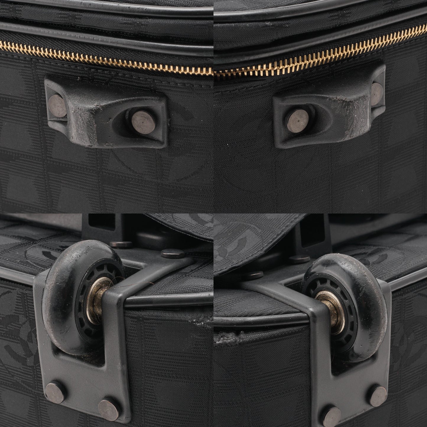 CHANEL Travel Suitcase Canvas Black Gold-Tone Hardware Pre-Owned - Vintage La Charme