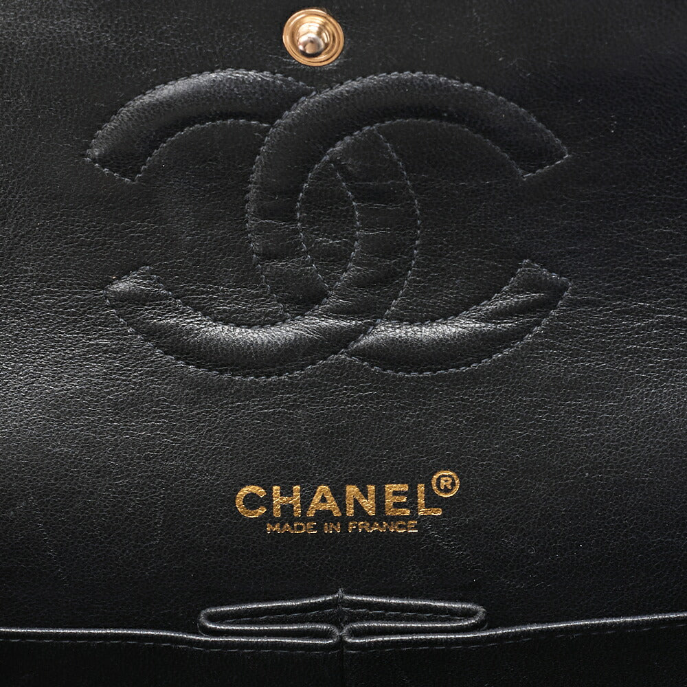 CHANEL Shoulder Bag, Matelasse W Flap 25 Icon Print, Canvas, Black, Gold-Tone Hardware, Pre-Owned - Vintage La Charme