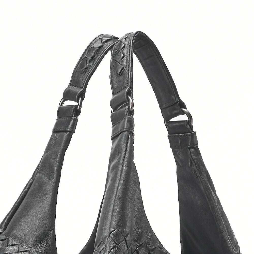 Bottega Veneta Shoulder Tote Bag Intrecciato Lambskin Black Gold-Tone Hardware Pre-Owned - Vintage La Charme