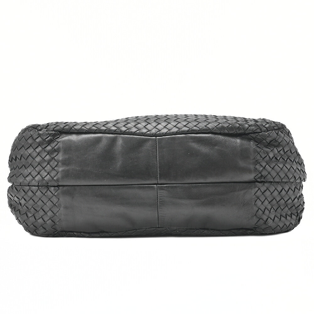 Bottega Veneta Shoulder Tote Bag Intrecciato Lambskin Black Gold-Tone Hardware Pre-Owned - Vintage La Charme