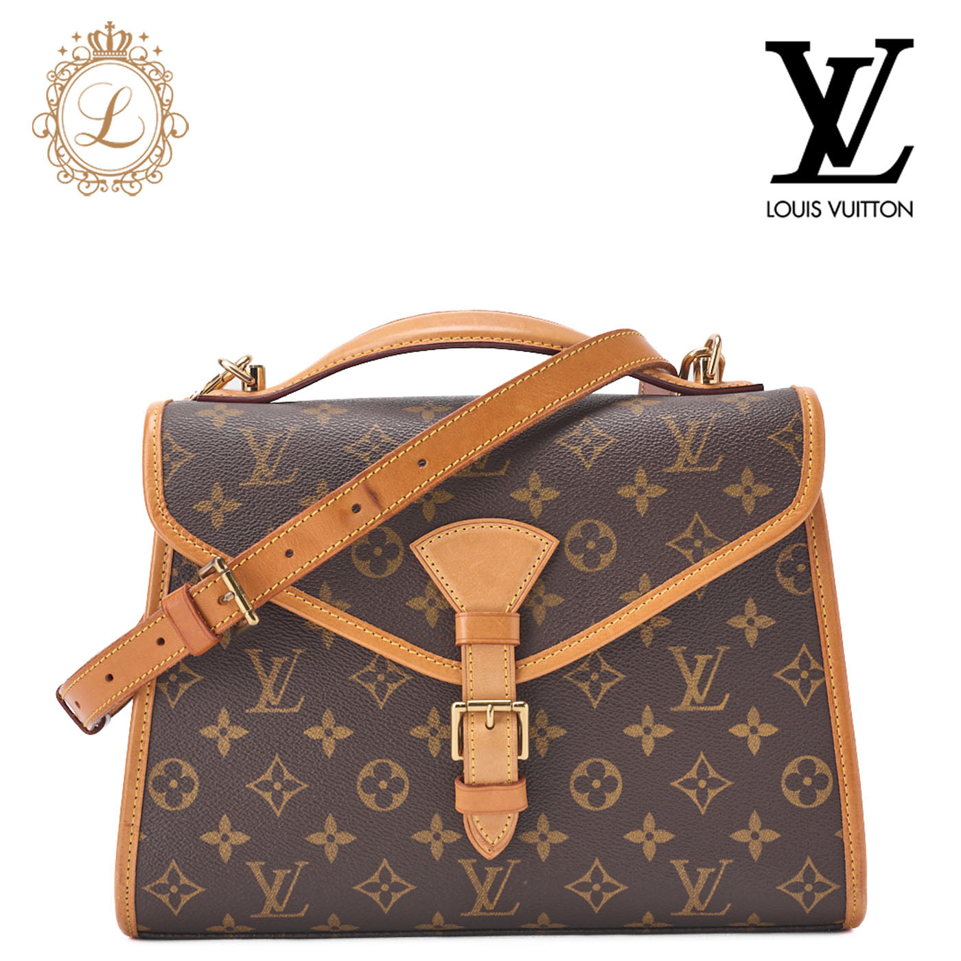 Louis Vuitton Shoulder Bag, Monogram Bel Air, Canvas, Brown, Gold-Tone Hardware, Pre-Owned - Vintage La Charme