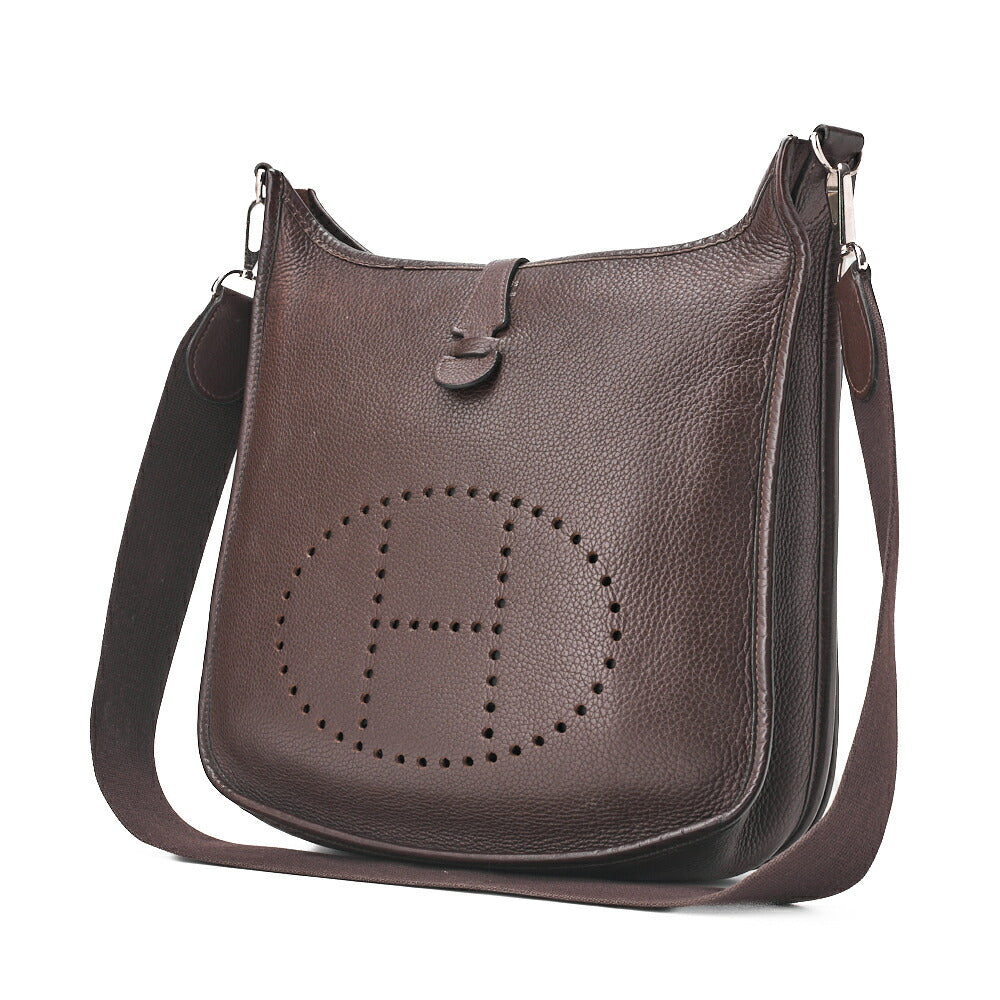 HERMES Shoulder Bag, Evelyn PM 2 de, Tryon Clemence, Brown, Silver-Tone Hardware, Pre-Owned - Vintage La Charme