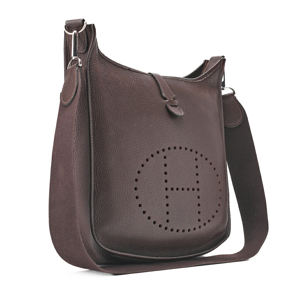 HERMES Shoulder Bag, Evelyn PM 2 de, Tryon Clemence, Brown, Silver-Tone Hardware, Pre-Owned - Vintage La Charme