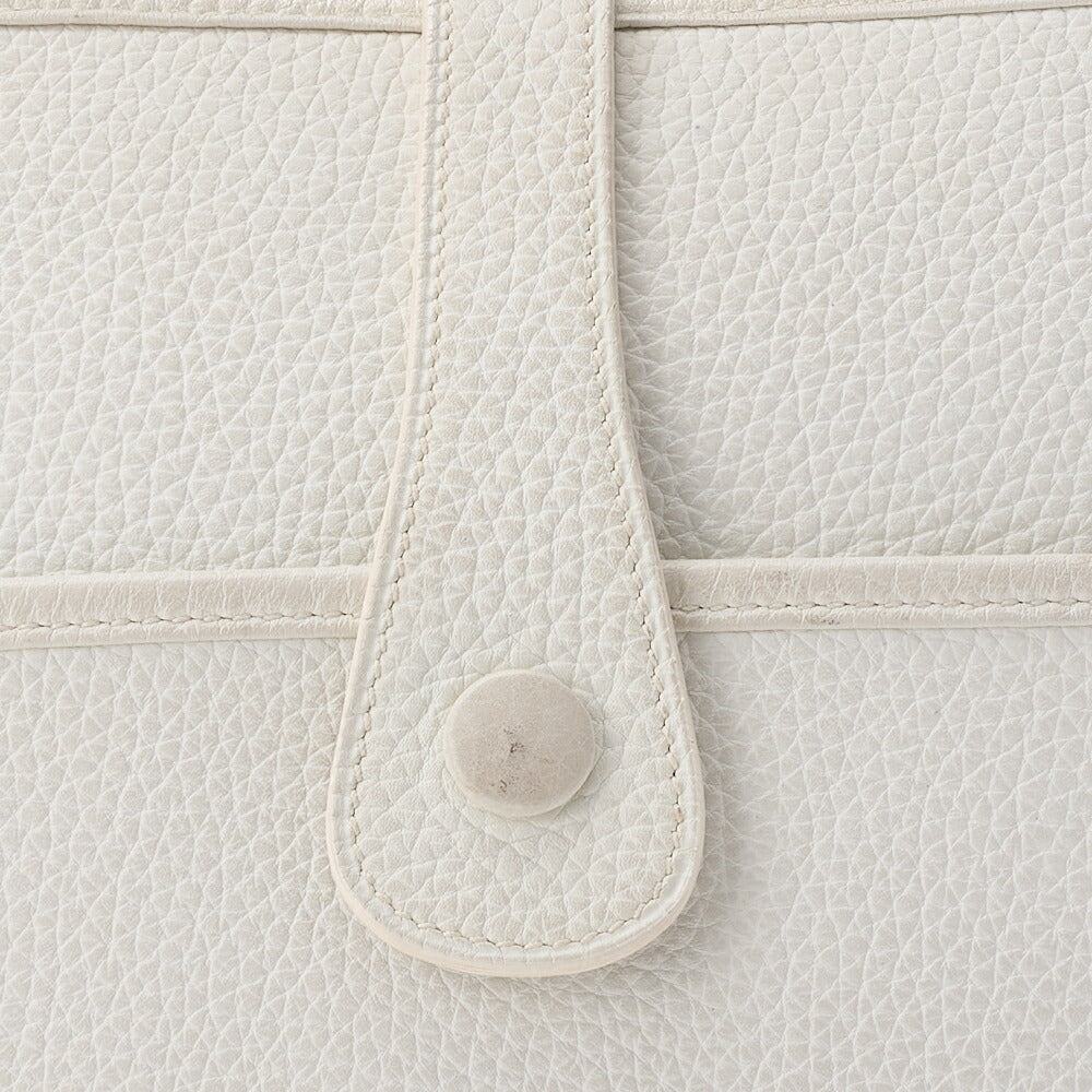 HERMES Shoulder Bag, Evelyn GM 3 Trois, Tryon Clemence, White, Silver-Tone Hardware, Pre-Owned - Vintage La Charme