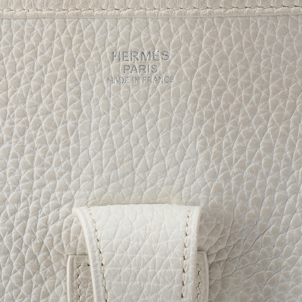 HERMES Shoulder Bag, Evelyn GM 3 Trois, Tryon Clemence, White, Silver-Tone Hardware, Pre-Owned - Vintage La Charme