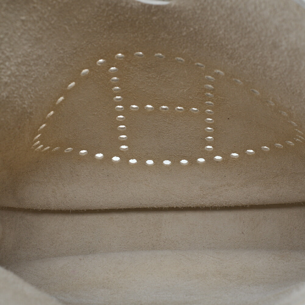 HERMES Shoulder Bag, Evelyn GM 3 Trois, Tryon Clemence, White, Silver-Tone Hardware, Pre-Owned - Vintage La Charme