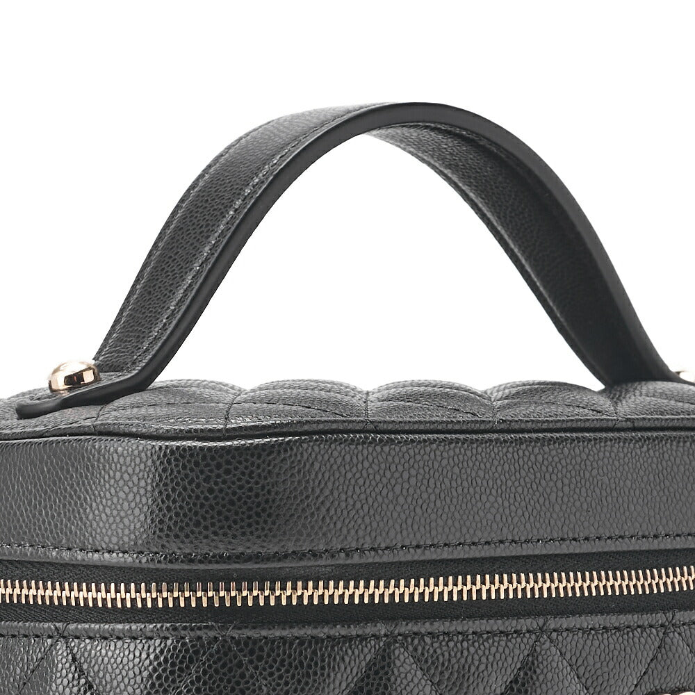 CHANEL Vanity Handbag, Matelasse, Caviar Skin, Black, Gold-Tone Hardware, Pre-Owned - Vintage La Charme