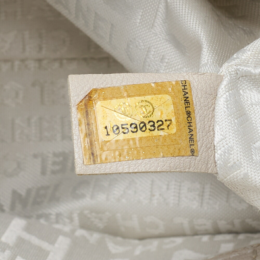CHANEL Shoulder Bag, Coco Mark, Chain Shoulder, Cotton Python, White, Silver-Tone Hardware, Pre-Owned - Vintage La Charme