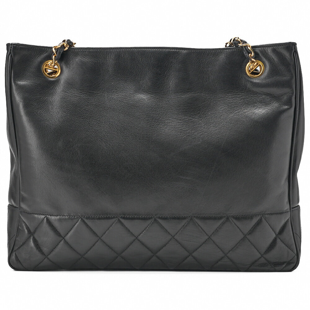CHANEL Shoulder Tote Bag Triple Coco Double Chain Shoulder Caviar Skin Black Gold-Tone Hardware Pre-Owned - Vintage La Charme