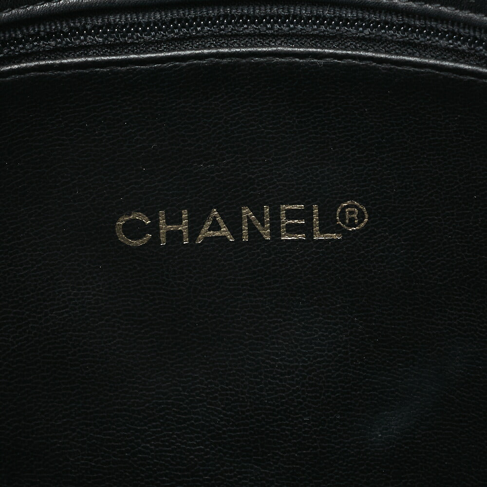 CHANEL Shoulder Tote Bag Triple Coco Double Chain Shoulder Caviar Skin Black Gold-Tone Hardware Pre-Owned - Vintage La Charme