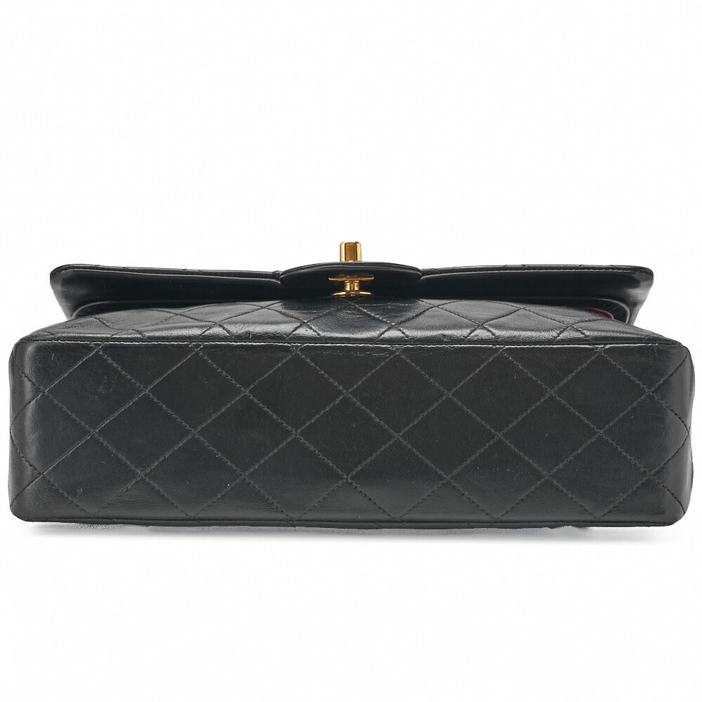 CHANEL Chain Shoulder Bag Matelasse Double Flap 25 Lambskin Black Gold-Tone Hardware Pre-Owned - Vintage La Charme