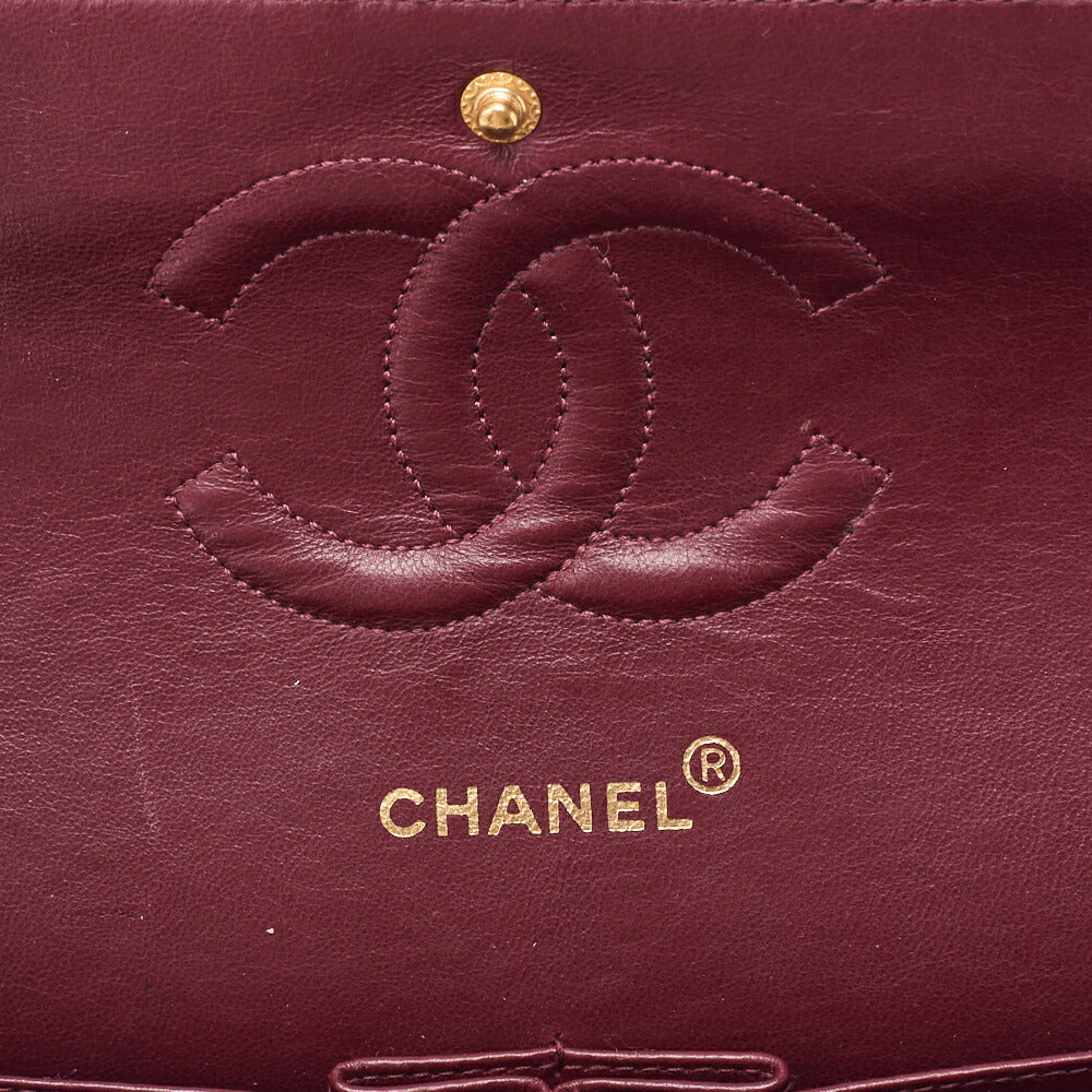 CHANEL Chain Shoulder Bag Matelasse Double Flap 25 Lambskin Black Gold-Tone Hardware Pre-Owned - Vintage La Charme