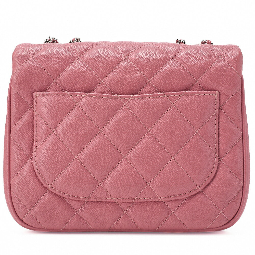 CHANEL Chain Shoulder Bag Mini Matelasse Caviar Leather Pink Silver-Tone Hardware Pre-Owned - Vintage La Charme