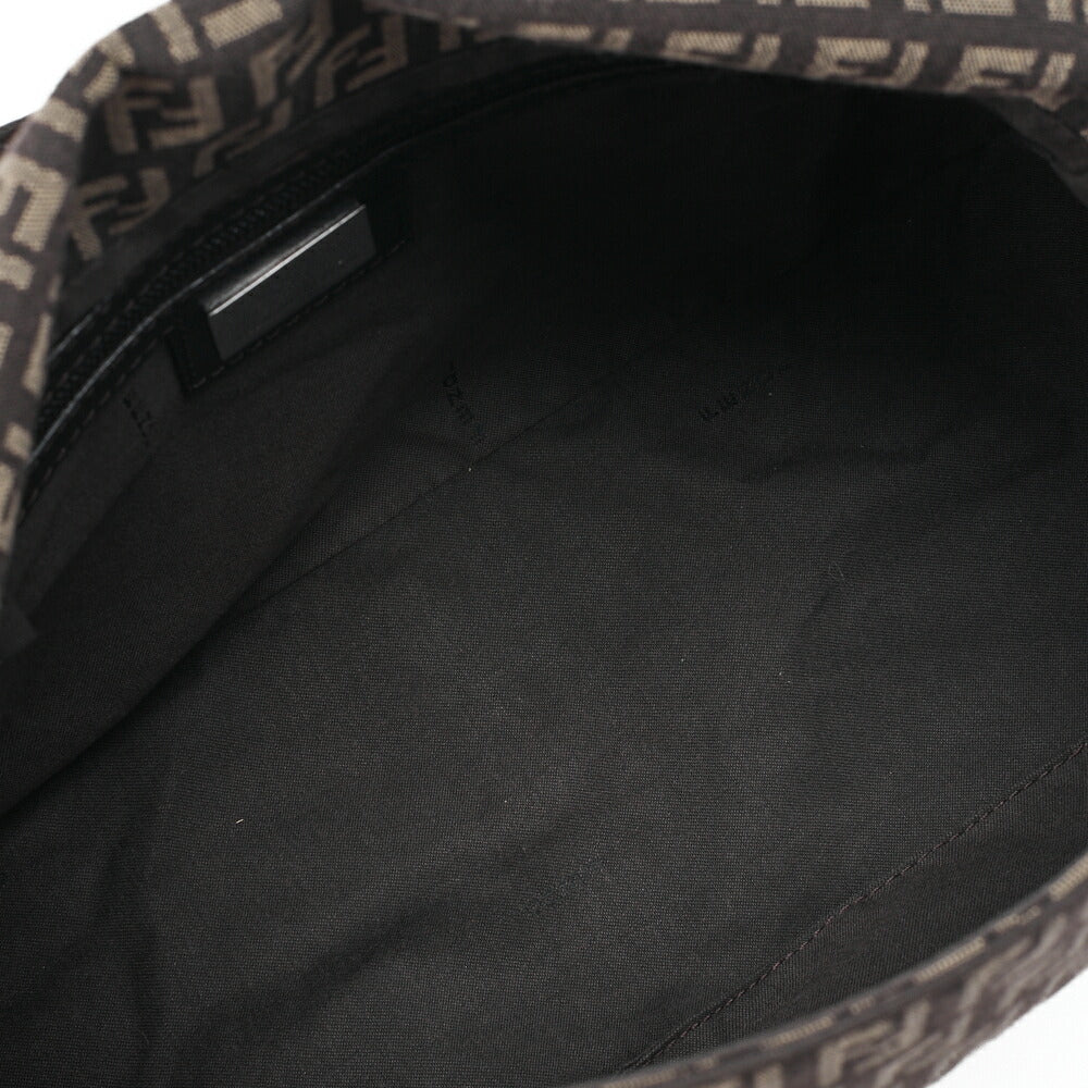Fendi Shoulder Bag, Zucchino Canvas Leather, Brown, Silver-Tone Hardware, Pre-Owned - Vintage La Charme