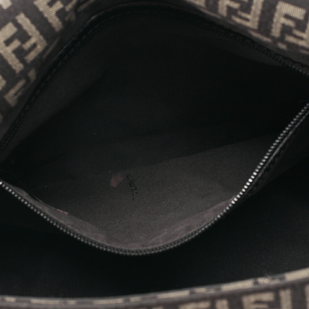 Fendi Shoulder Bag, Zucchino Canvas Leather, Brown, Silver-Tone Hardware, Pre-Owned - Vintage La Charme