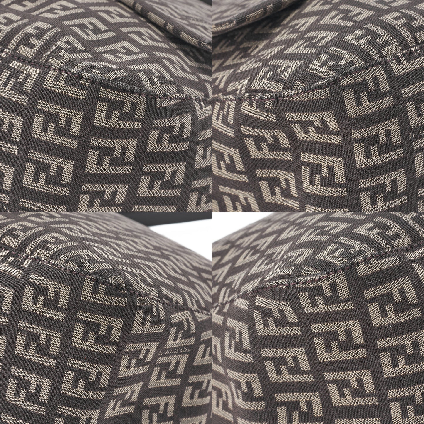 Fendi Shoulder Bag, Zucchino Canvas Leather, Brown, Silver-Tone Hardware, Pre-Owned - Vintage La Charme