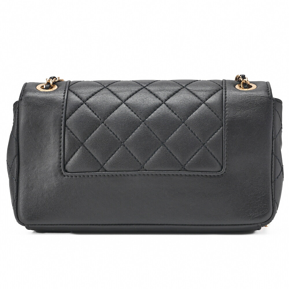 CHANEL Shoulder Bag Matelasse Calfskin Navy Gold-Tone Hardware Pre-Owned - Vintage La Charme