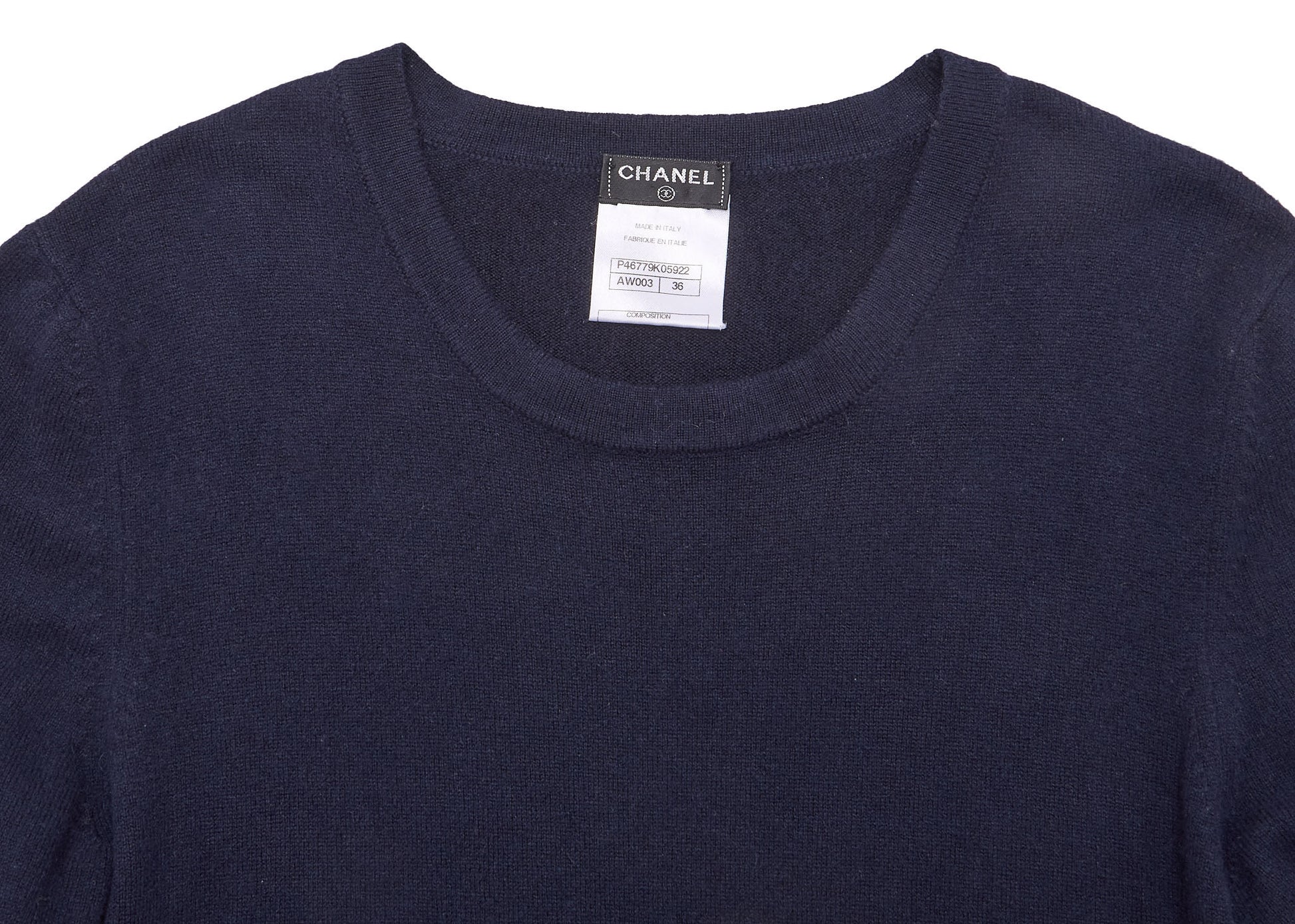CHANEL Cashmere Dress, Long Sleeve, Navy, Pre-Owned - Vintage La Charme