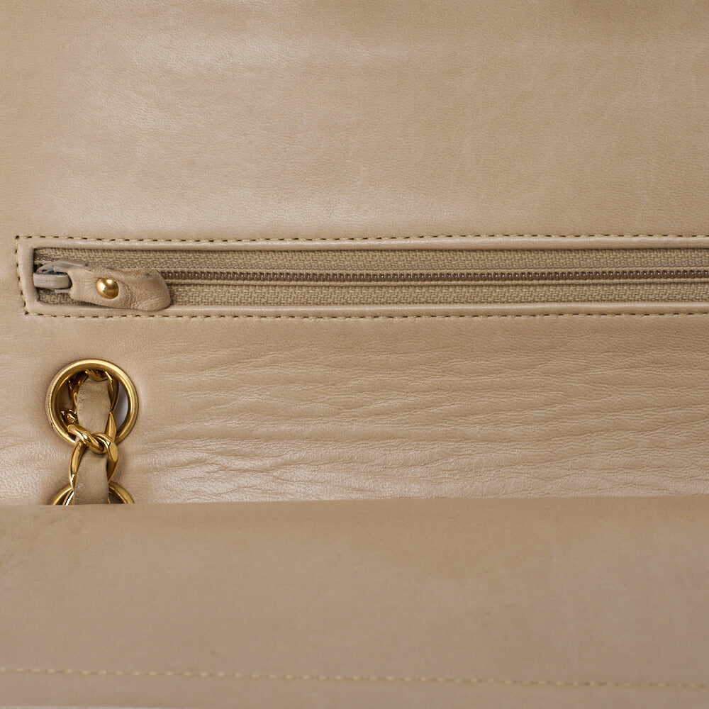Chanel Shoulder Bag Matelasse 23 Double Flap Chain Lambskin Beige Gold-Tone Hardware Pre-Owned - Vintage La Charme