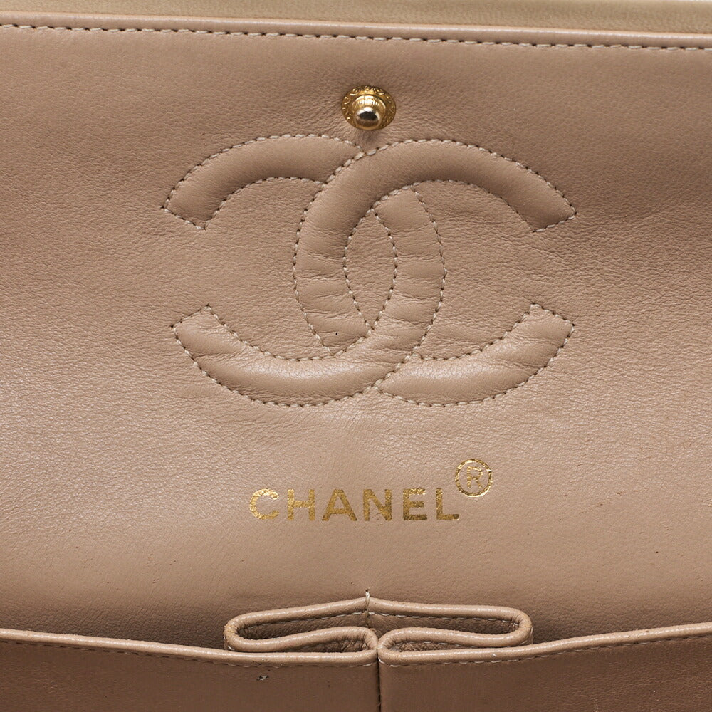 Chanel Shoulder Bag Matelasse 23 Double Flap Chain Lambskin Beige Gold-Tone Hardware Pre-Owned - Vintage La Charme