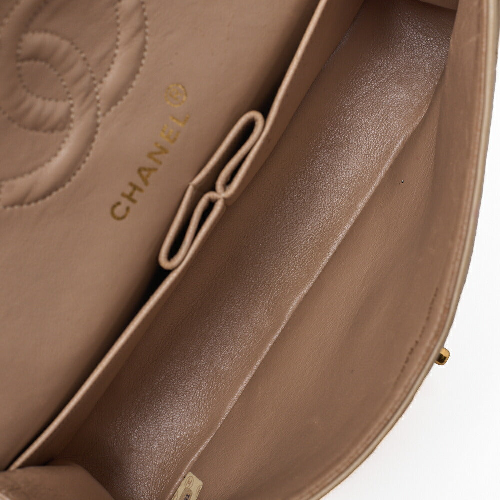 Chanel Shoulder Bag Matelasse 23 Double Flap Chain Lambskin Beige Gold-Tone Hardware Pre-Owned - Vintage La Charme