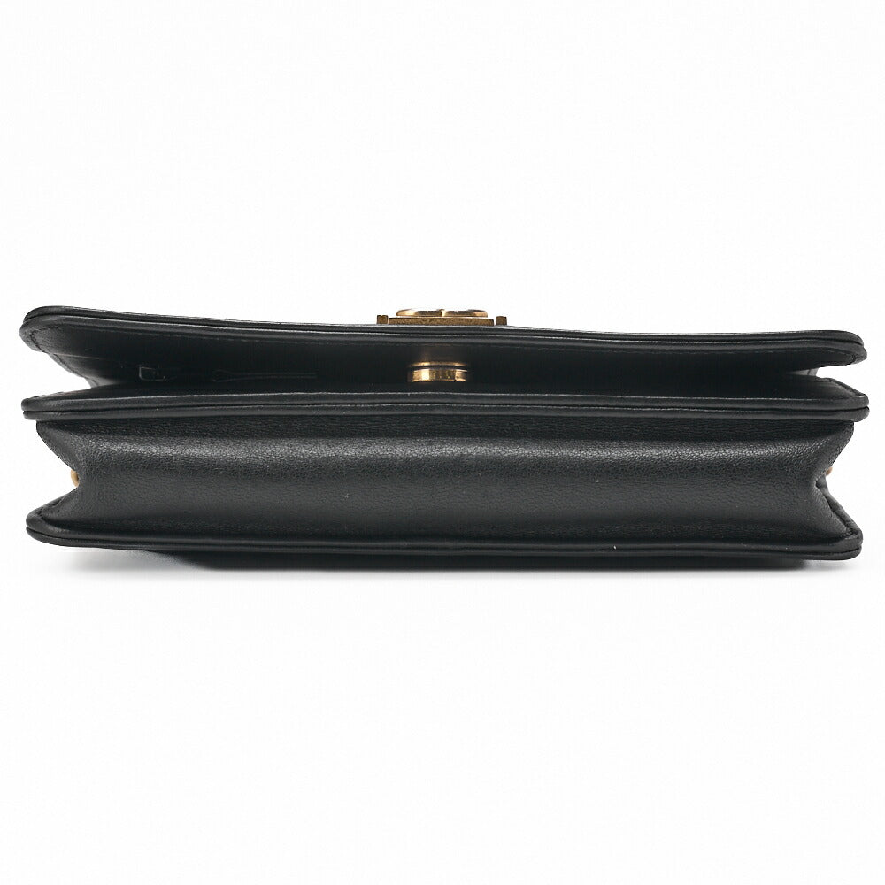 CHANEL Boy Chanel Matelasse Chain Wallet Lambskin Black Gold-Tone Hardware Pre-Owned - Vintage La Charme