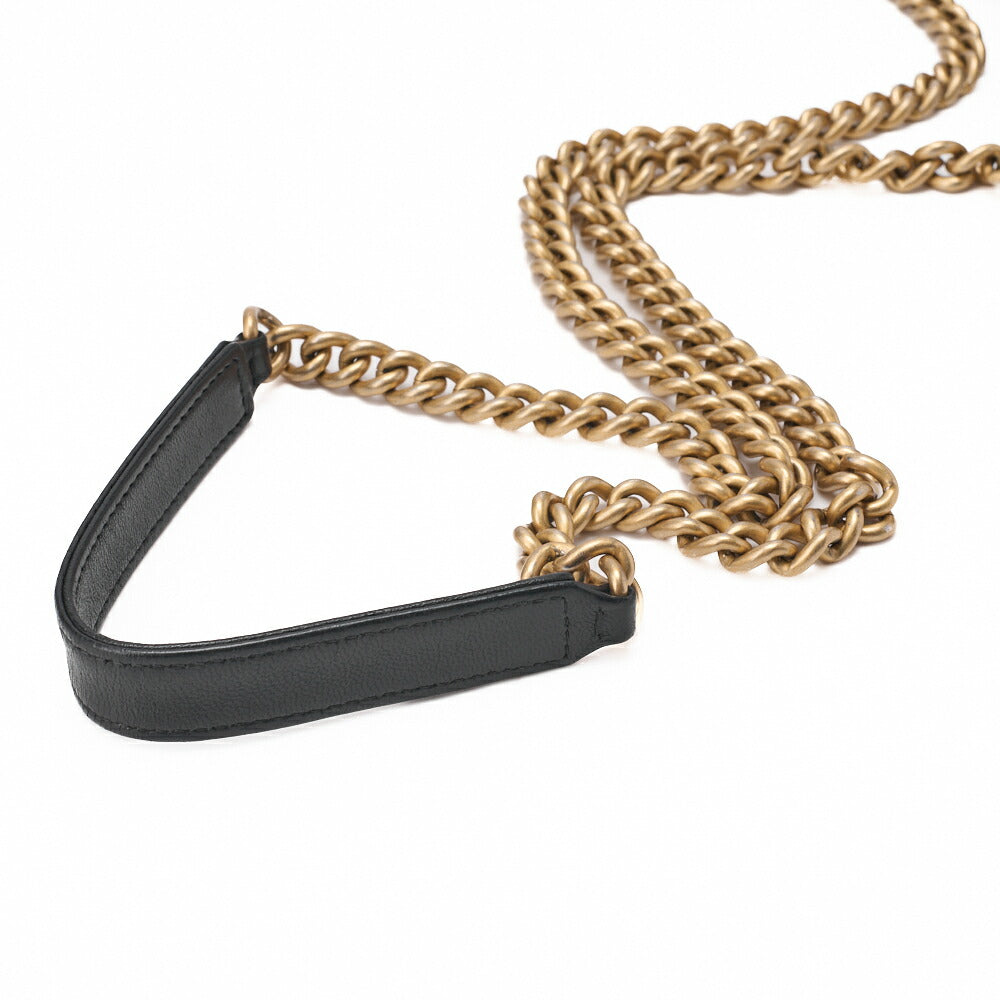 CHANEL Boy Chanel Matelasse Chain Wallet Lambskin Black Gold-Tone Hardware Pre-Owned - Vintage La Charme